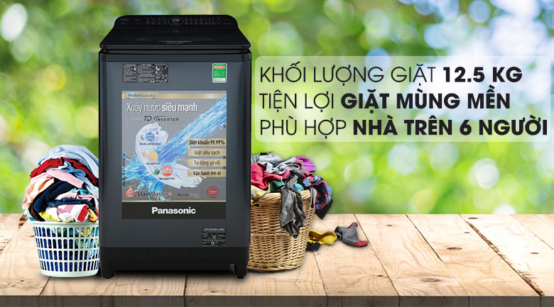 NA-FD12VR1BV khối lượng giặt 12,5 Kg phù hợp nhà trên 6 người
