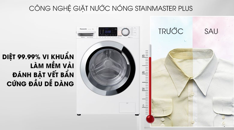 Stainmaster plus trên máy giặt Panasonic 10 Kg Inverter NA-V10FG1WVT