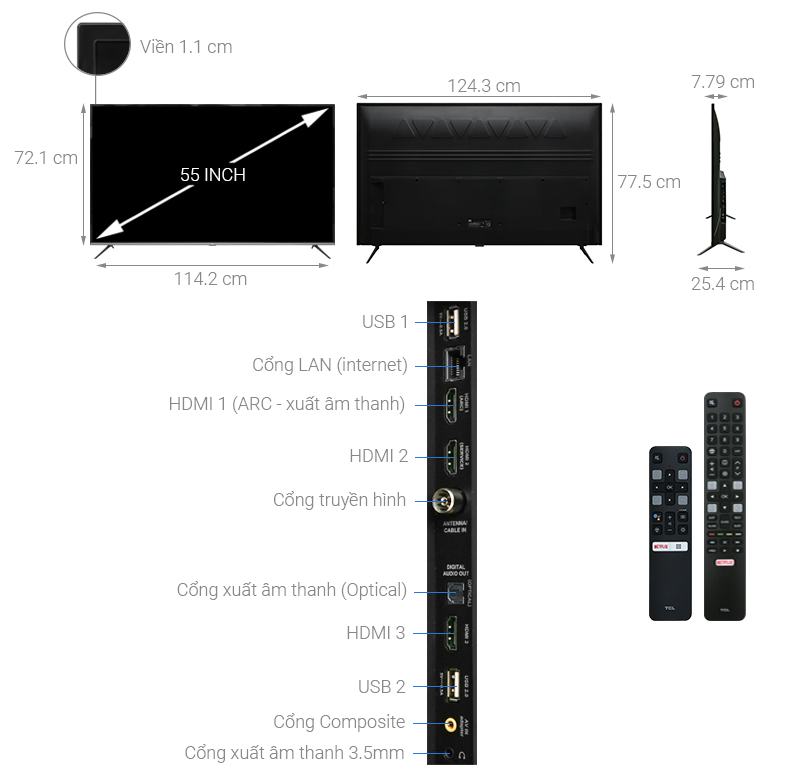 Tivi TCL 4K 55 inch Android L55P8-1