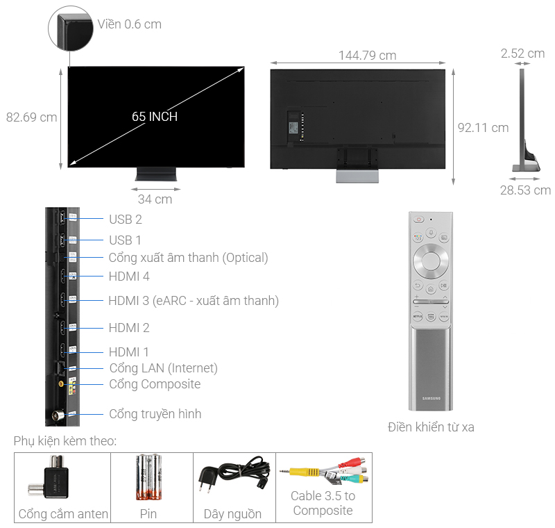 Smart Tivi QLED Samsung 8K 65 inch QA65Q800T