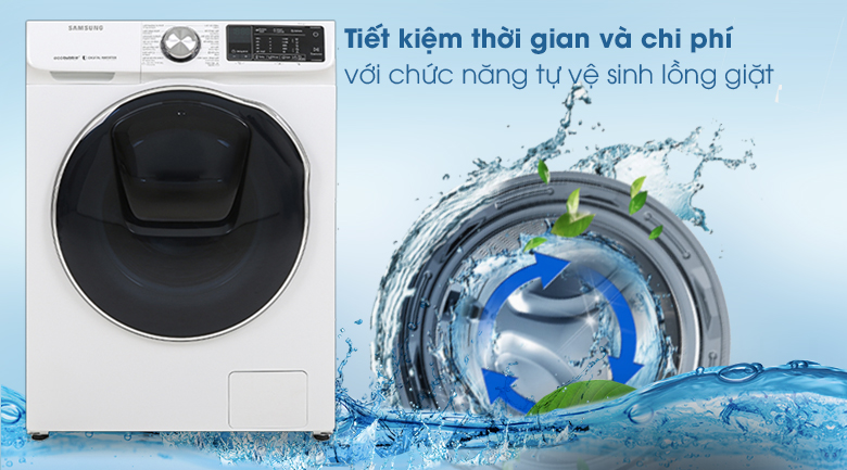 Máy giặt sấy Samsung AddWash Inverter 10.5 kg WD10N64FR2W/SV