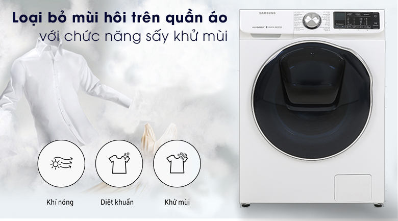 Máy giặt sấy Samsung AddWash Inverter 10.5 kg WD10N64FR2W/SV