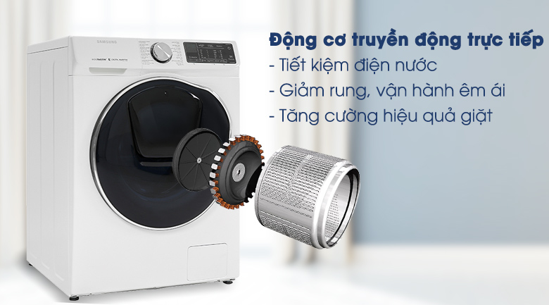 Máy giặt sấy Samsung AddWash Inverter 10.5 kg WD10N64FR2W/SV