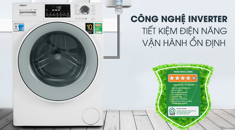 Máy giặt Aqua Inverter 8.5 kg AQD-D850E W