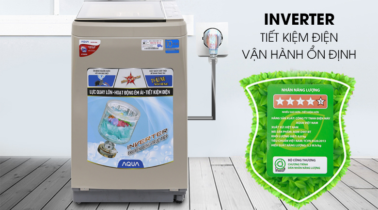 Máy giặt Aqua Inverter 9 kg AQW-D901BT N