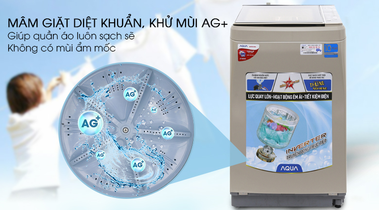 Máy giặt Aqua Inverter 9 kg AQW-D901BT N