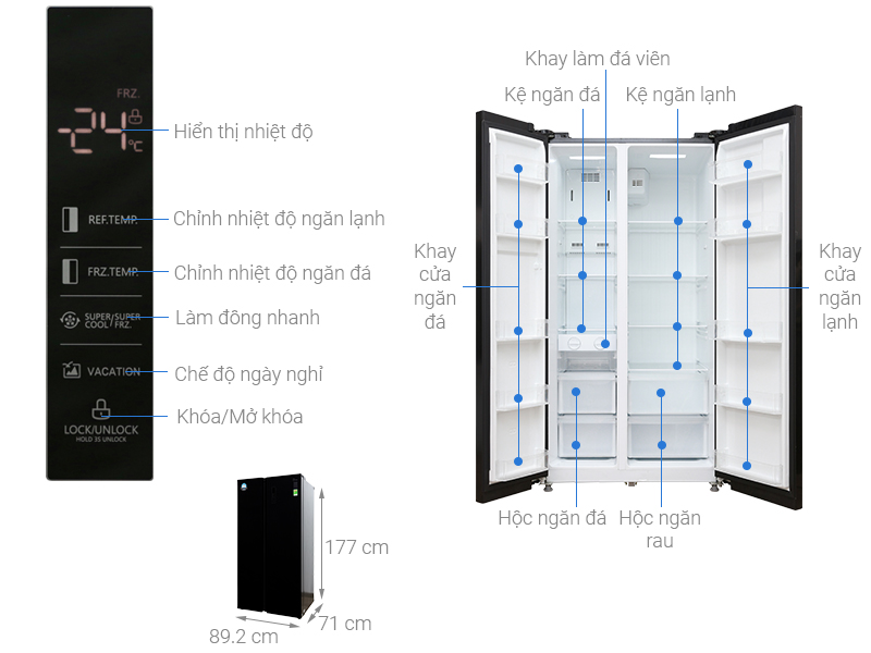 Tủ lạnh Midea Inverter 530 lít MRC-690GS
