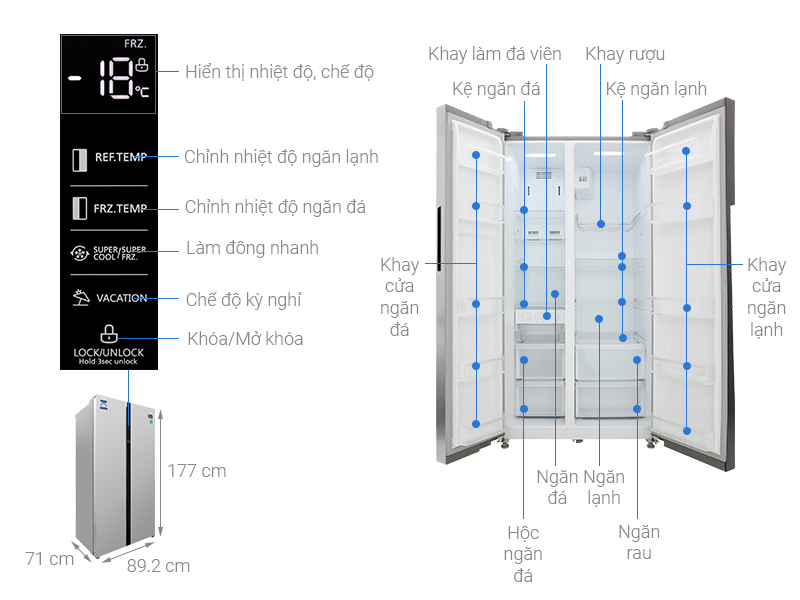 Tủ lạnh Midea Inverter 530 lít MRC-690SS