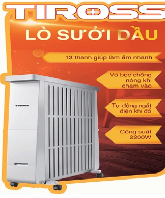 Máy sưởi dầu Tiross TS9216- 13 thanh