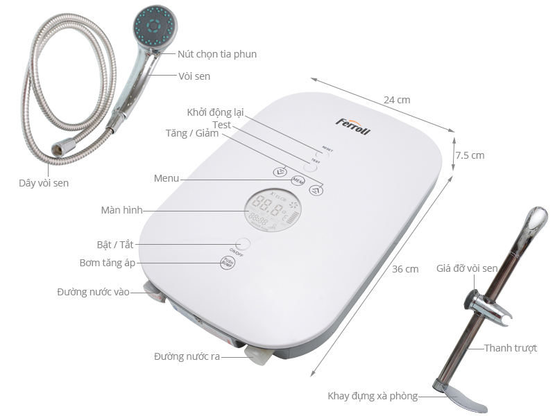 Máy nước nóng Ferroli DIVO SDP 4.500W