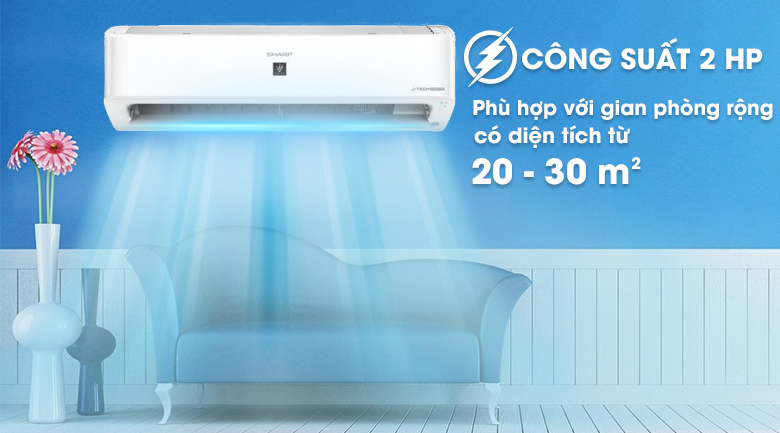 Máy lạnh Sharp Inverter 2 HP AH-XP18YMW
