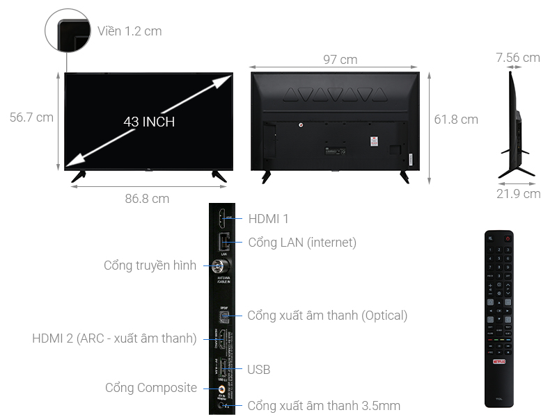 SMART TIVI TCL 4K 43 INCH 43T65