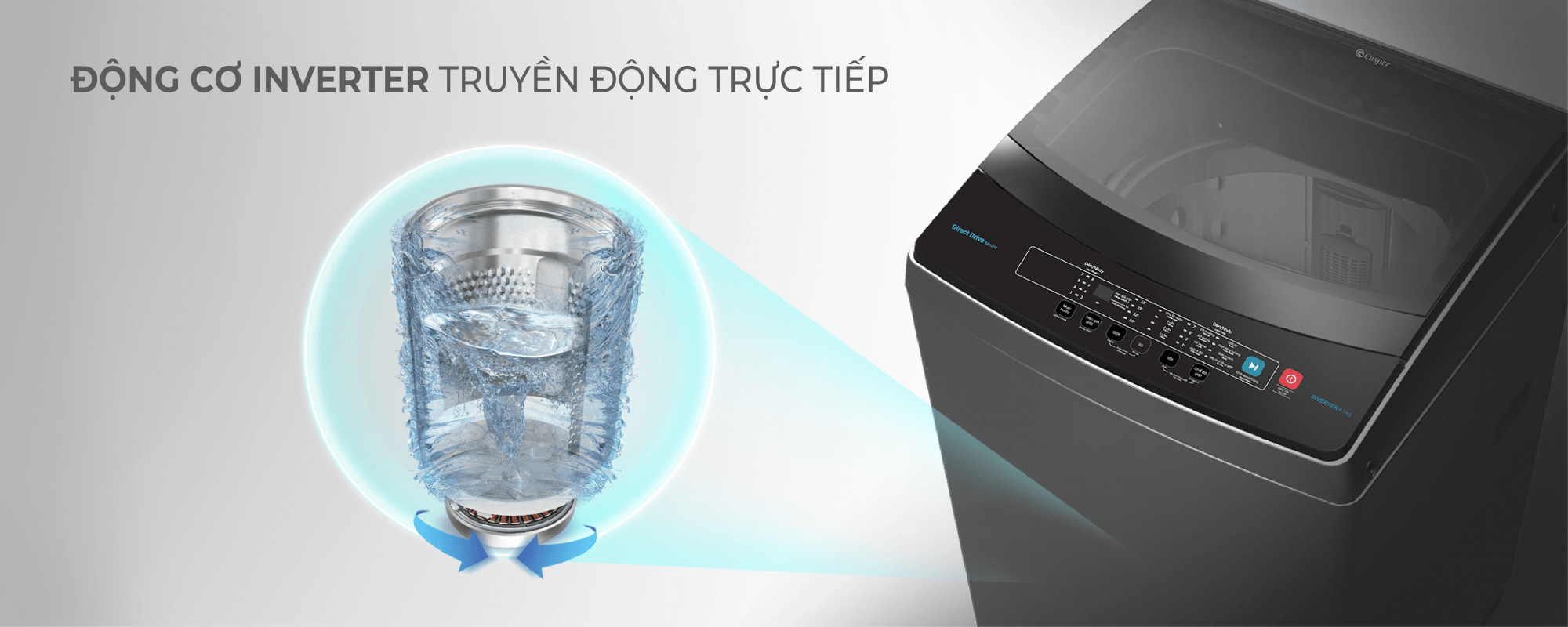 Máy giặt Casper WT-95I68DGA inverter 9.5kg