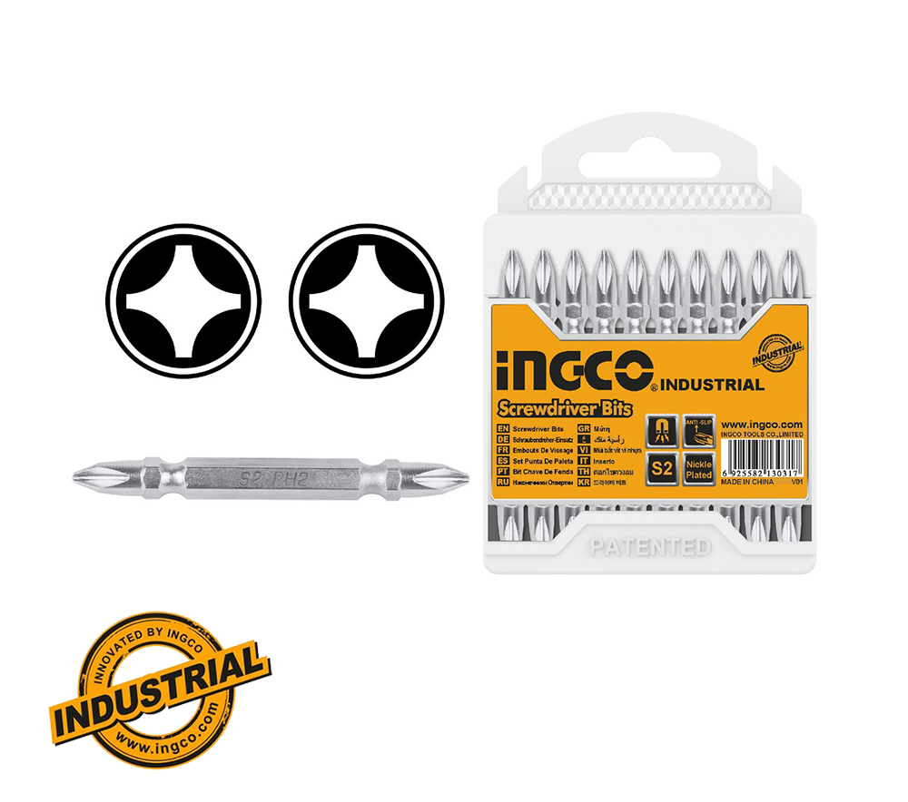 Bộ mũi bắt vít 2 đầu bake 10 chi tiết Ingco SDB21PH233