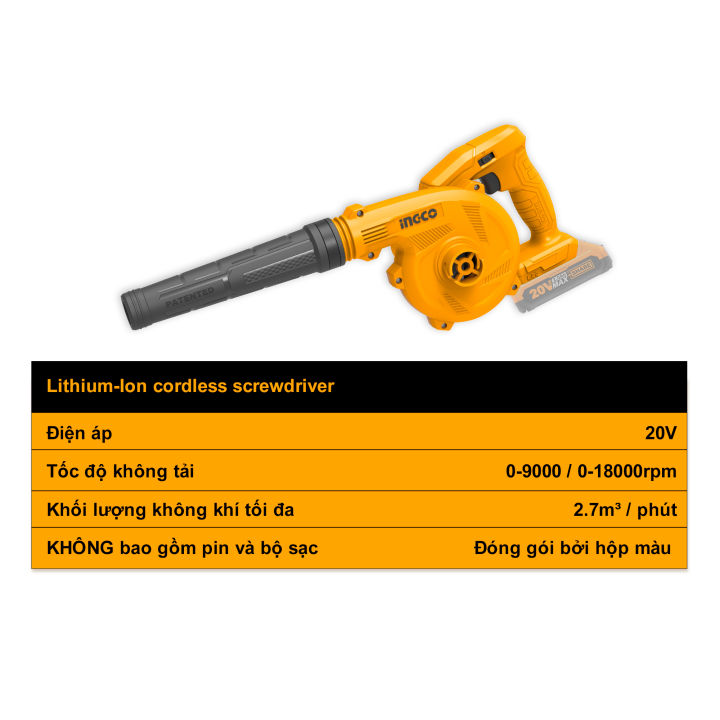 Máy thổi bụi dùng pin INGCO 20V Ingco CABLI20018