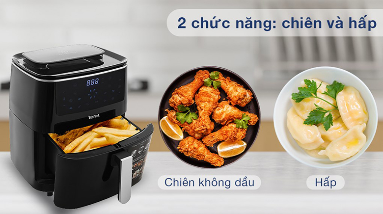 Nồi chiên không dầu Tefal FW201815 Nồi chiên nướng - hấp Dung tích 6.5L