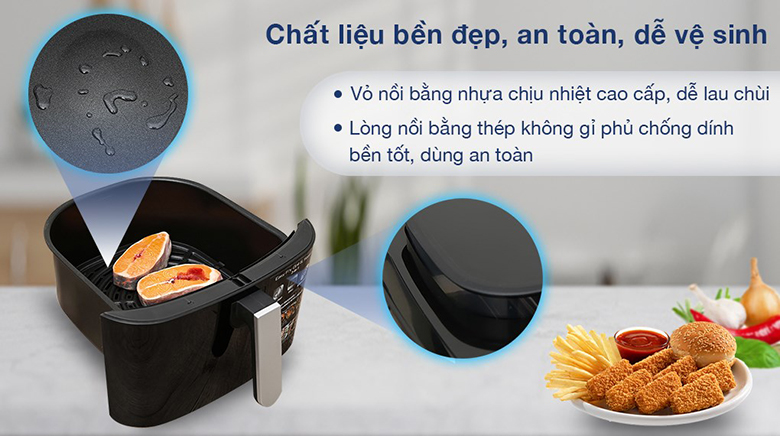 Nồi chiên không dầu Tefal FW201815 Nồi chiên nướng - hấp Dung tích 6.5L