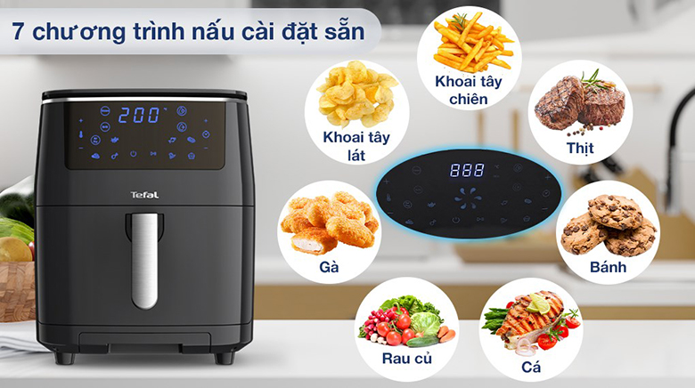 Nồi chiên không dầu Tefal FW201815 Nồi chiên nướng - hấp Dung tích 6.5L