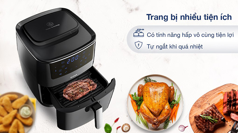 Nồi chiên không dầu Tefal FW201815 Nồi chiên nướng - hấp Dung tích 6.5L