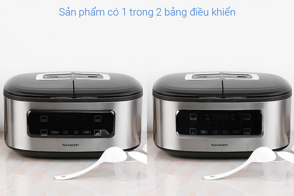 Nồi cơm 2 ngăn đa năng Sharp 1.8 lít KN-TC50VN-SL Bạc