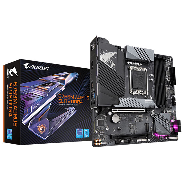 Bo mạch chủ Gigabyte B760M AORUS ELITE DDR4 (Intel B760/ LGA 1700/ M-ATX/ 4 khe ram/ DDR4/ Lan)
