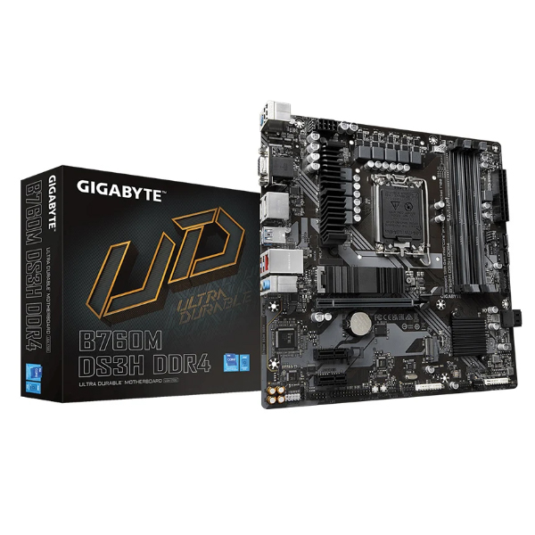 Bo mạch chủ Gigabyte B760M DS3H DDR4 (Intel B760/ Intel LGA 1700/ M-ATX/ 4 khe ram)