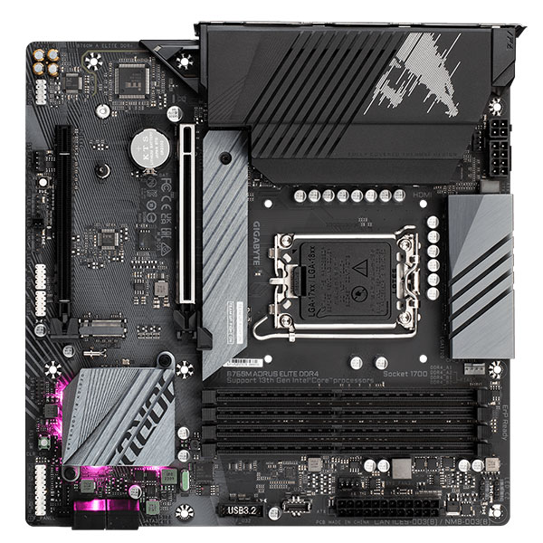 Bo mạch chủ Gigabyte B760M AORUS ELITE DDR4 (Intel B760/ LGA 1700/ M-ATX/ 4 khe ram/ DDR4/ Lan)