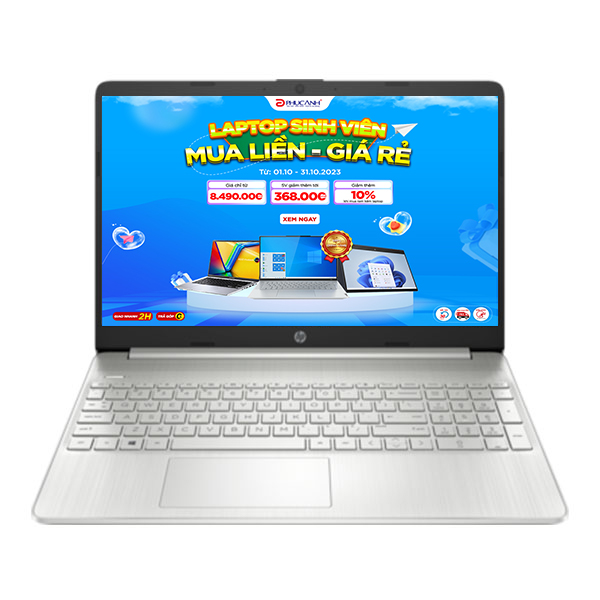 Laptop HP 15s fq2712TU 7C0X2PA (Core i3 1115G4/ 8GB/ 256GB SSD/ Intel UHD Graphics/ 15.6inch Full HD/ Windows 11 Home/ Bạc/ Vỏ nhựa)
