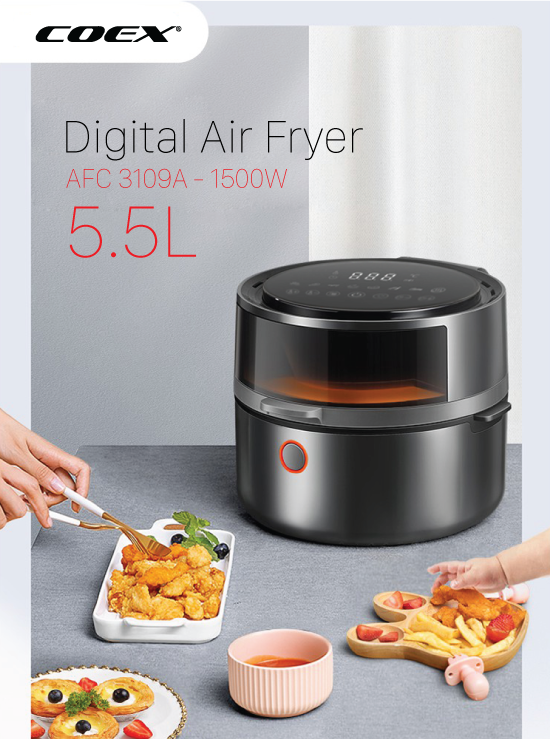 Nồi chiên không dầu điện tử cao cấp 5.5 Lít Coex AFC-3109A