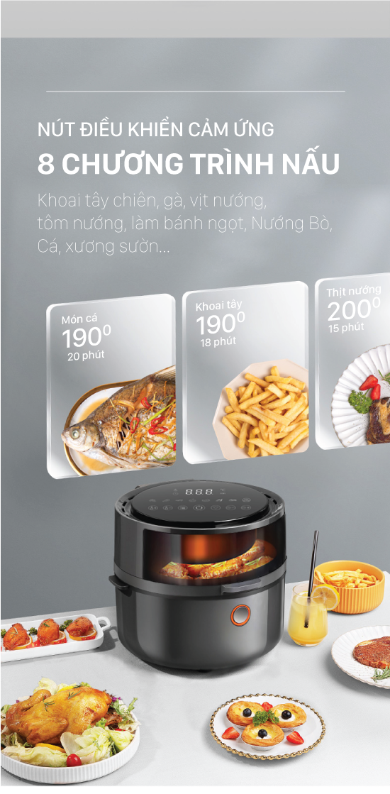 Nồi chiên không dầu điện tử cao cấp 5.5 Lít Coex AFC-3109A