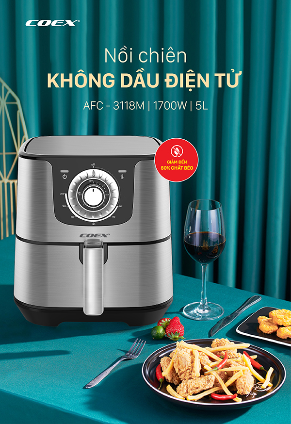Nồi chiên không dầu 5 Lít cao cấp Coex AFC-3118M
