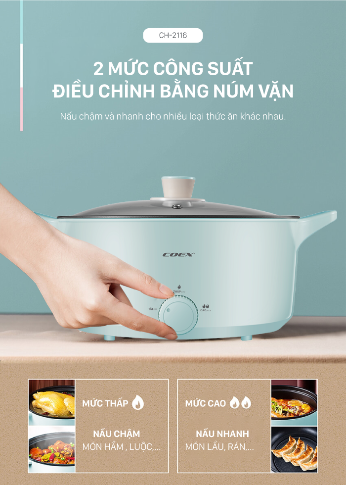 Lẩu điện đa chức năng Coex CH-2116