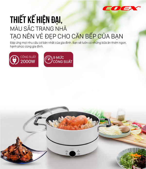 Bếp từ cảm ứng đa năng Coex CI-3364 (Kèm nồi lẩu)
