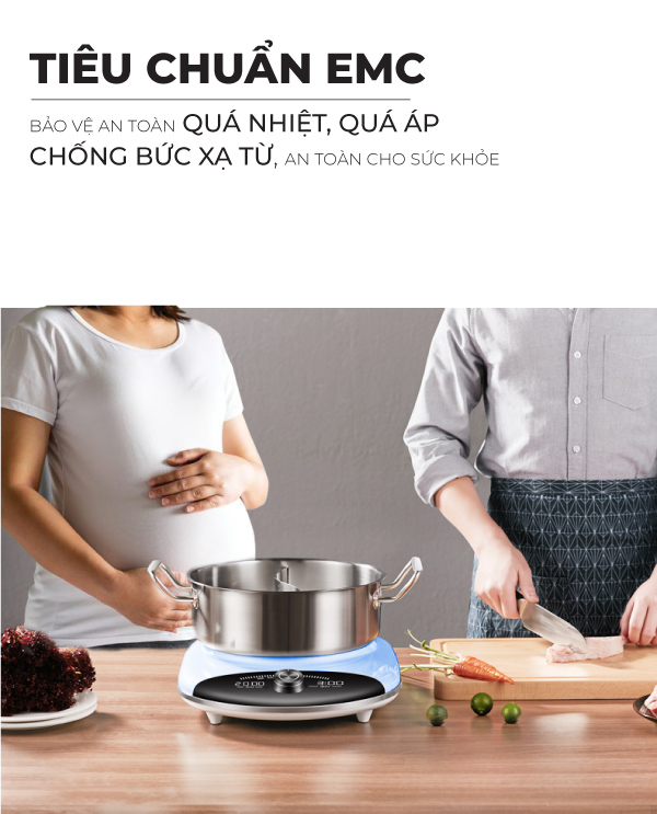 Bếp điện từ đa năng cao cấp COEX CI-3368 xanh (Kèm nồi lẩu)