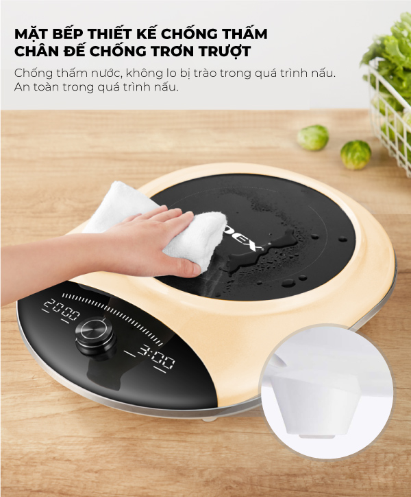 Bếp điện từ đa năng cao cấp COEX CI-3368 Vàng (Kèm nồi lẩu)
