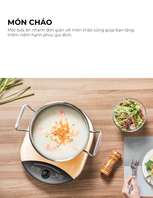 Bếp điện từ đa năng cao cấp COEX CI-3368 Vàng (Kèm nồi lẩu)