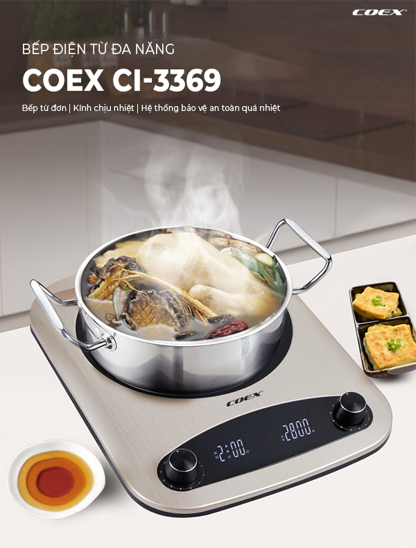Bếp điện từ đa năng cao cấp COEX CI-3369 ( kèm nồi lẩu )