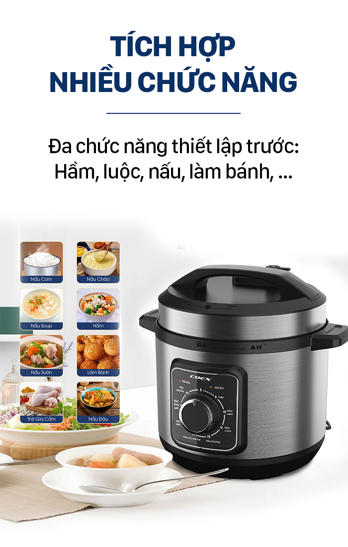 Nồi áp suất đa năng 6L Coex CP-3213
