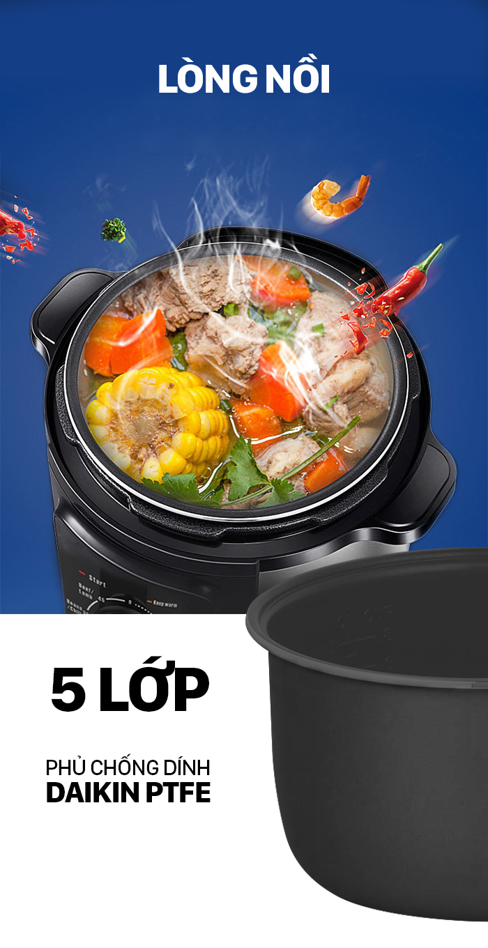 Nồi áp suất đa năng 6L Coex CP-3213