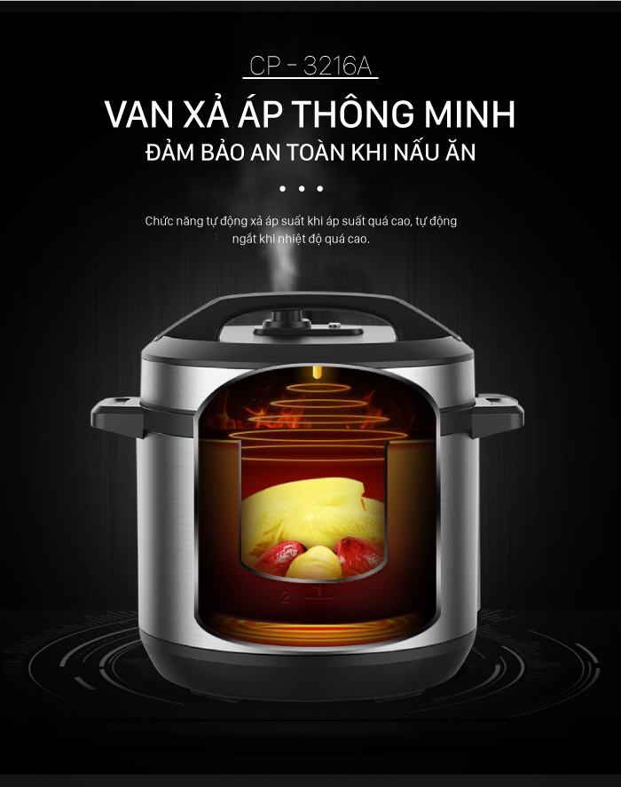 Nồi áp suất điện tử đa năng 6L Coex CP-3216A