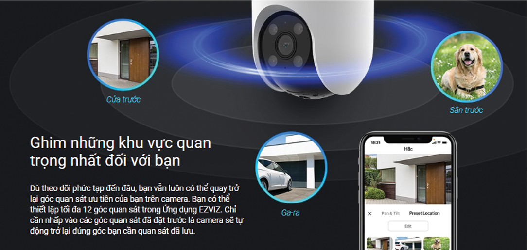 Camera ngoài trời IP wifi quay quét EZVIZ CS-H8C (2MP)