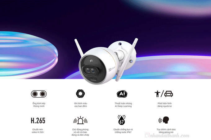Camera ngoài trời IP wifi EZVIZ CS-CV310 (C3-6B22WFR)-C3X