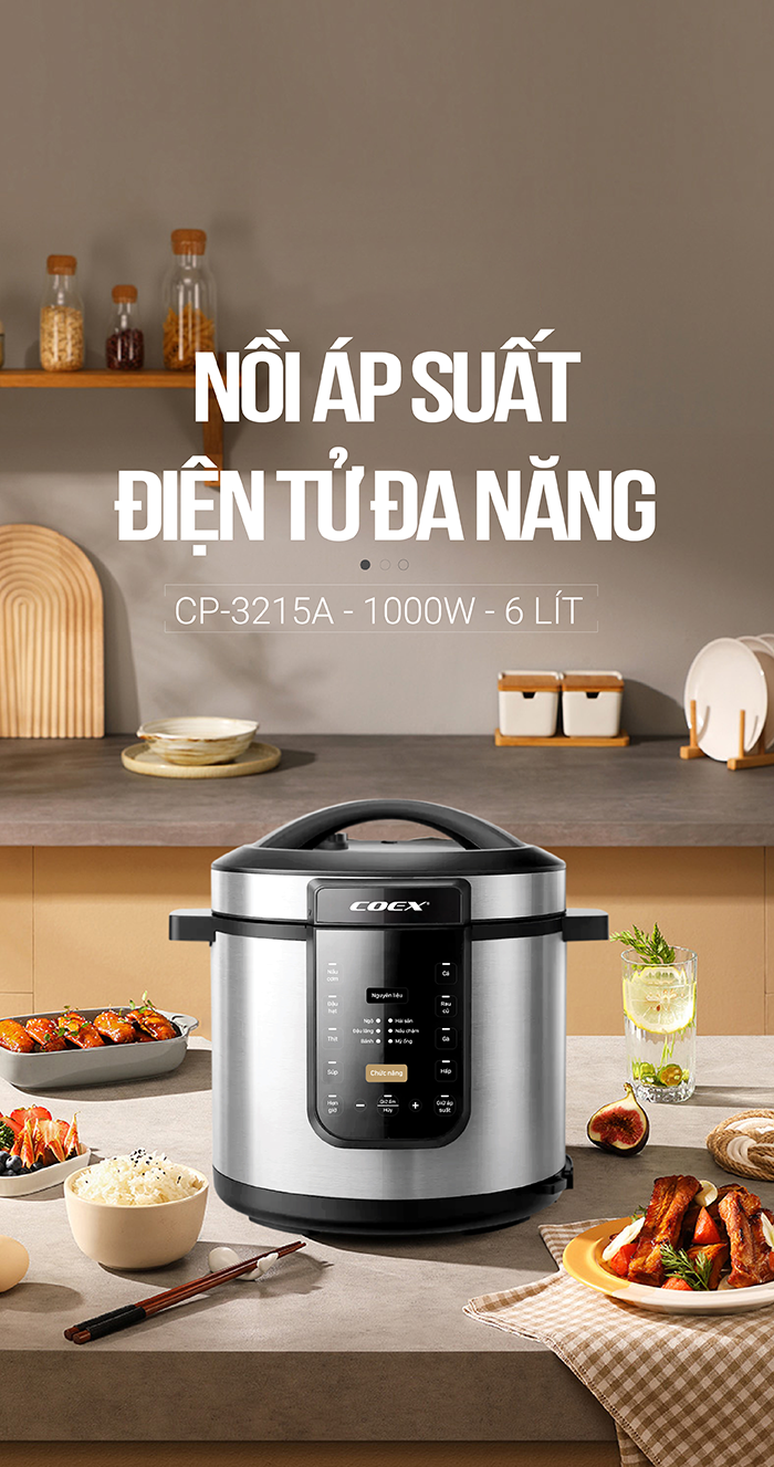 Nồi áp suất điện tử đa năng 6L Coex CP-3215A