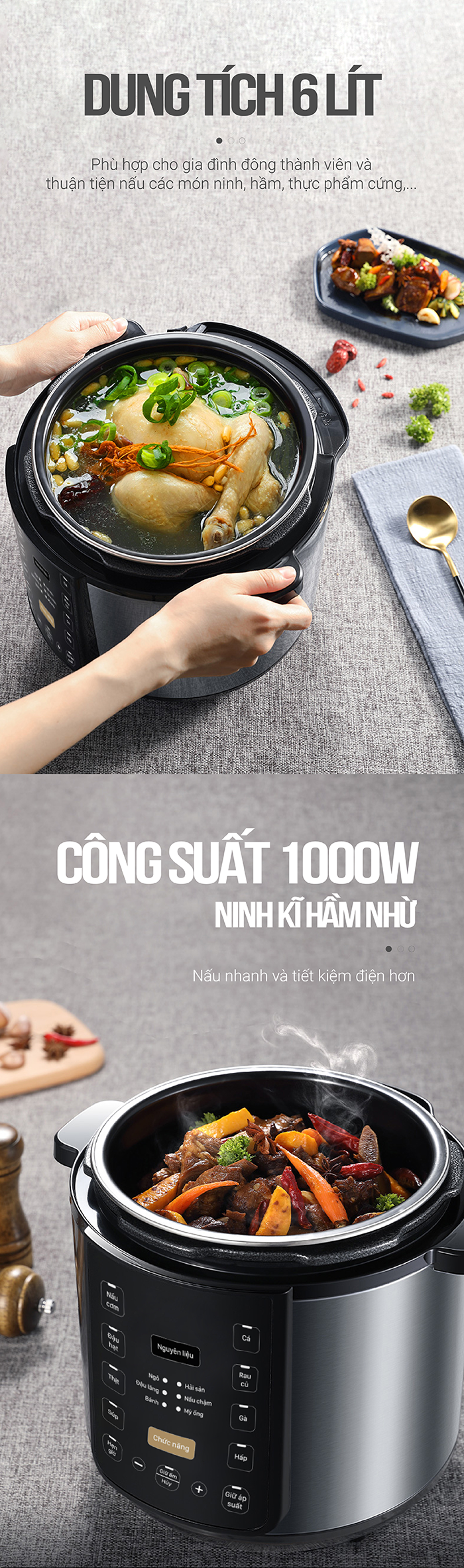 Nồi áp suất điện tử đa năng 6L Coex CP-3215A