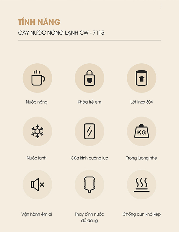 Cây nước nóng lạnh Coex CW-7115