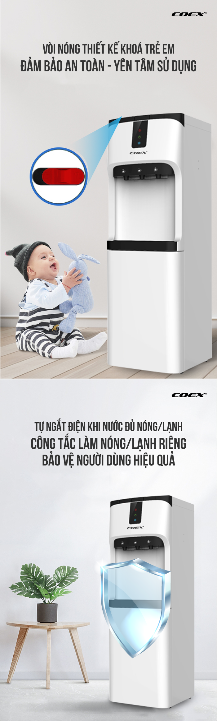 Cây nước nóng lạnh Coex CW-7113