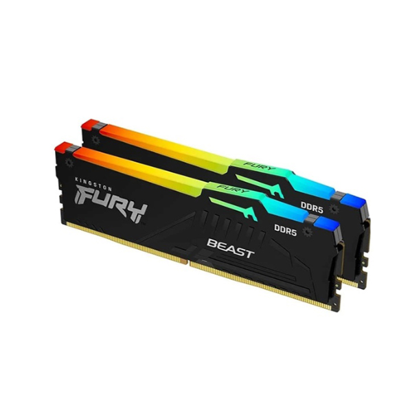 Bộ nhớ trong Kingston Fury Beast RGB 16GB (2x8GB) bus 5600 DDR5 (KF556C40BBAK2-16) (DDR5/ 5600 Mhz/ LED RGB/ Tản nhiệt/ Non-ECC)