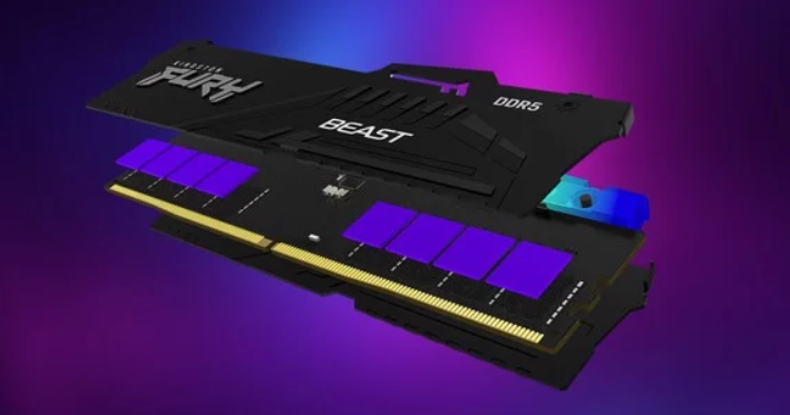 Bộ nhớ trong Kingston Fury Beast RGB 16GB (2x8GB) bus 5600 DDR5 (KF556C40BBAK2-16) (DDR5/ 5600 Mhz/ LED RGB/ Tản nhiệt/ Non-ECC)