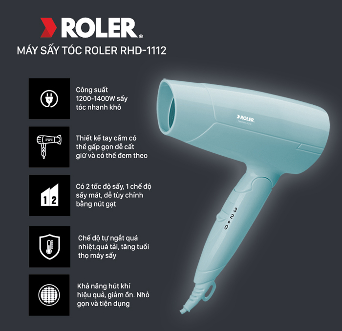 Máy sấy tóc 1400W ROLER RHD-1112