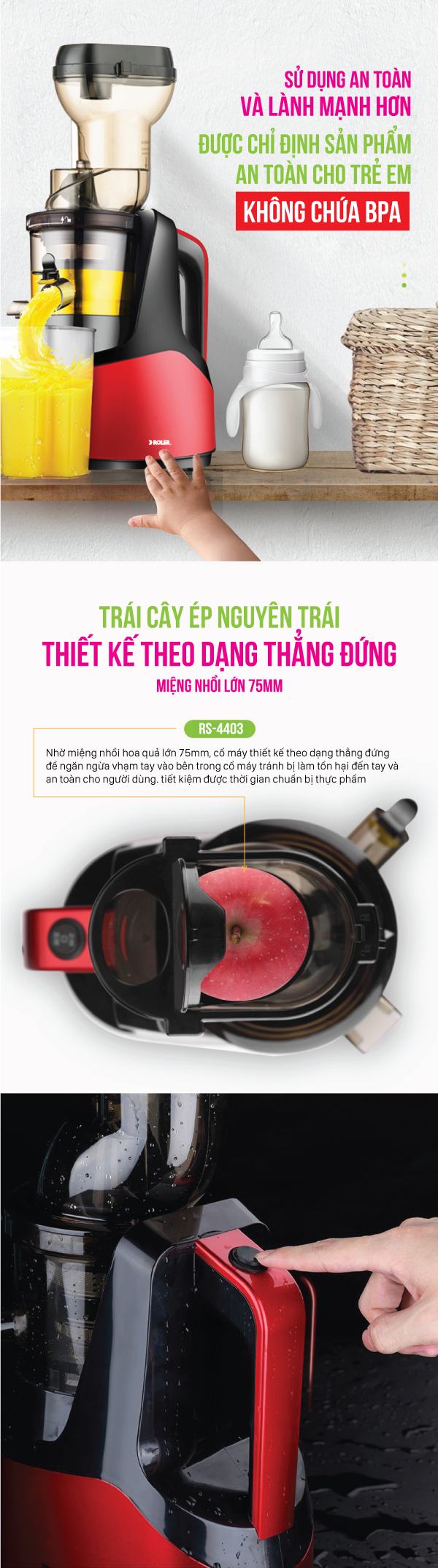 Máy ép chậm đa năng Roler RS-4403